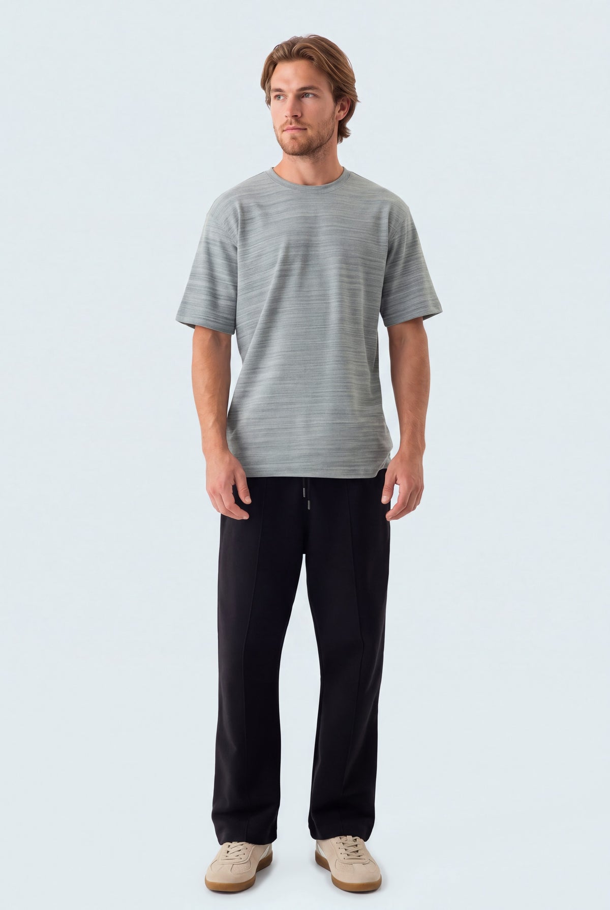 BLACK Relax Fit Drawstring Trousers - Front View - Hustle N Holla