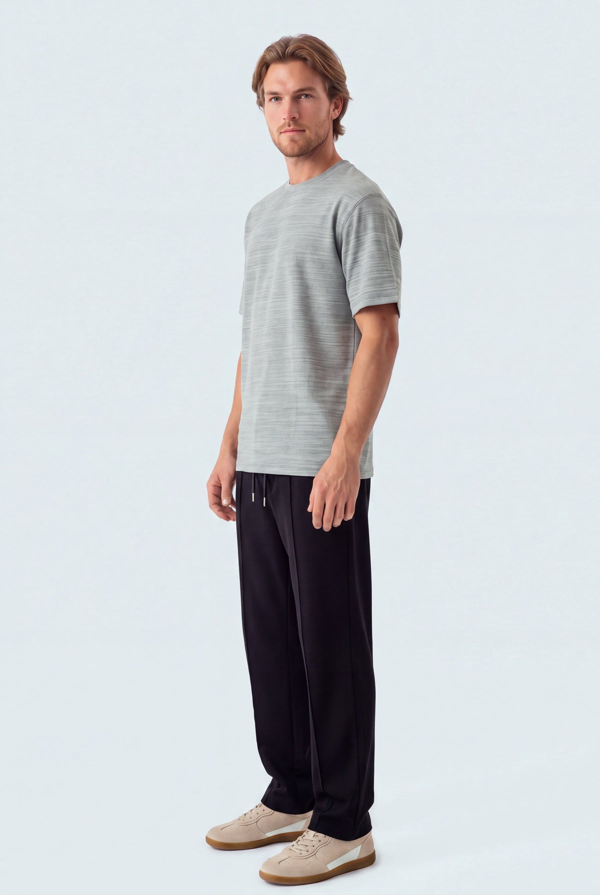 BLACK Relax Fit Drawstring Trousers - Front View - Hustle N Holla