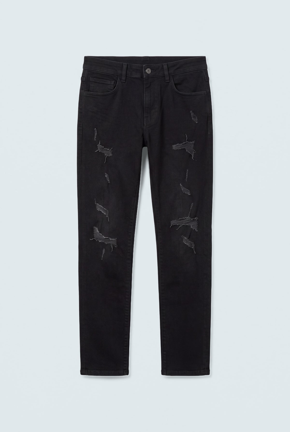 Black Ripped Slim Fit Jeans - Hustle N Holla
