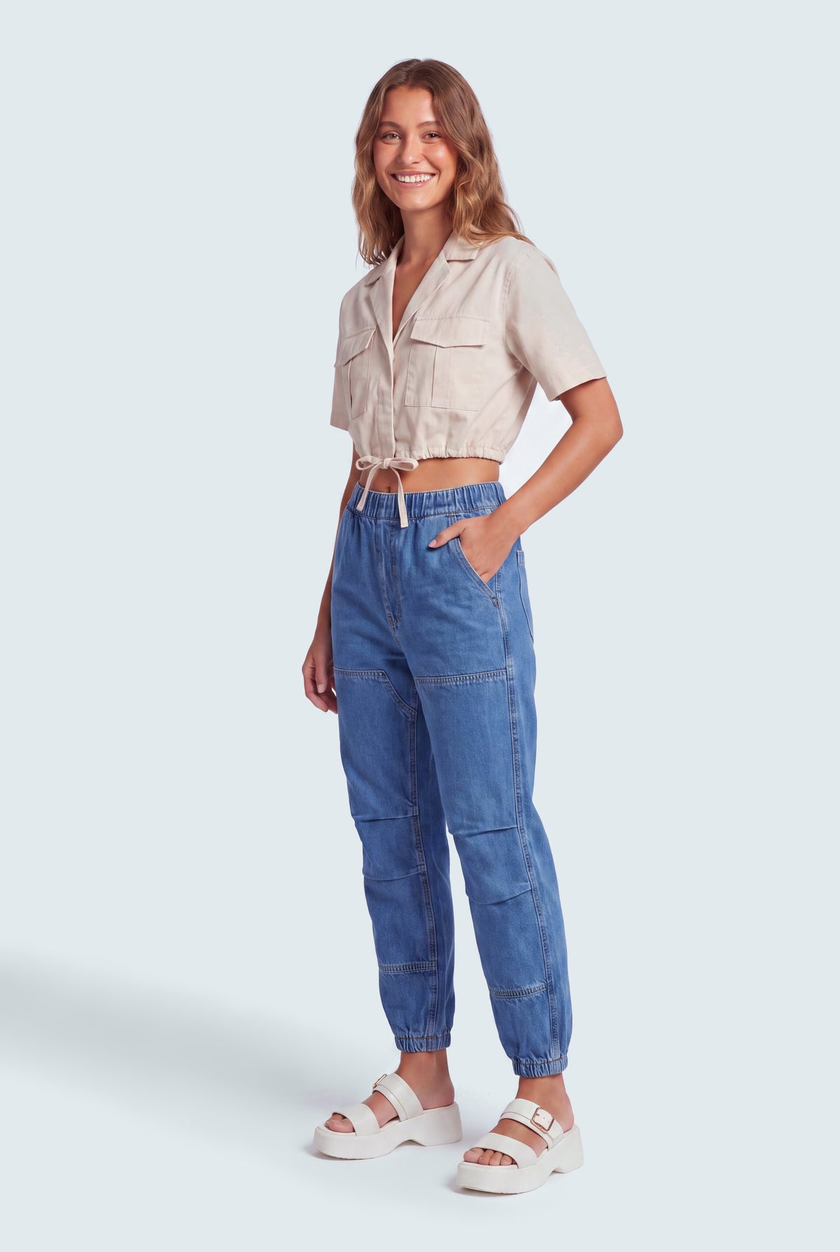 Blue Mid Wash Jog Fit Denim Jeans - Hustle N Holla