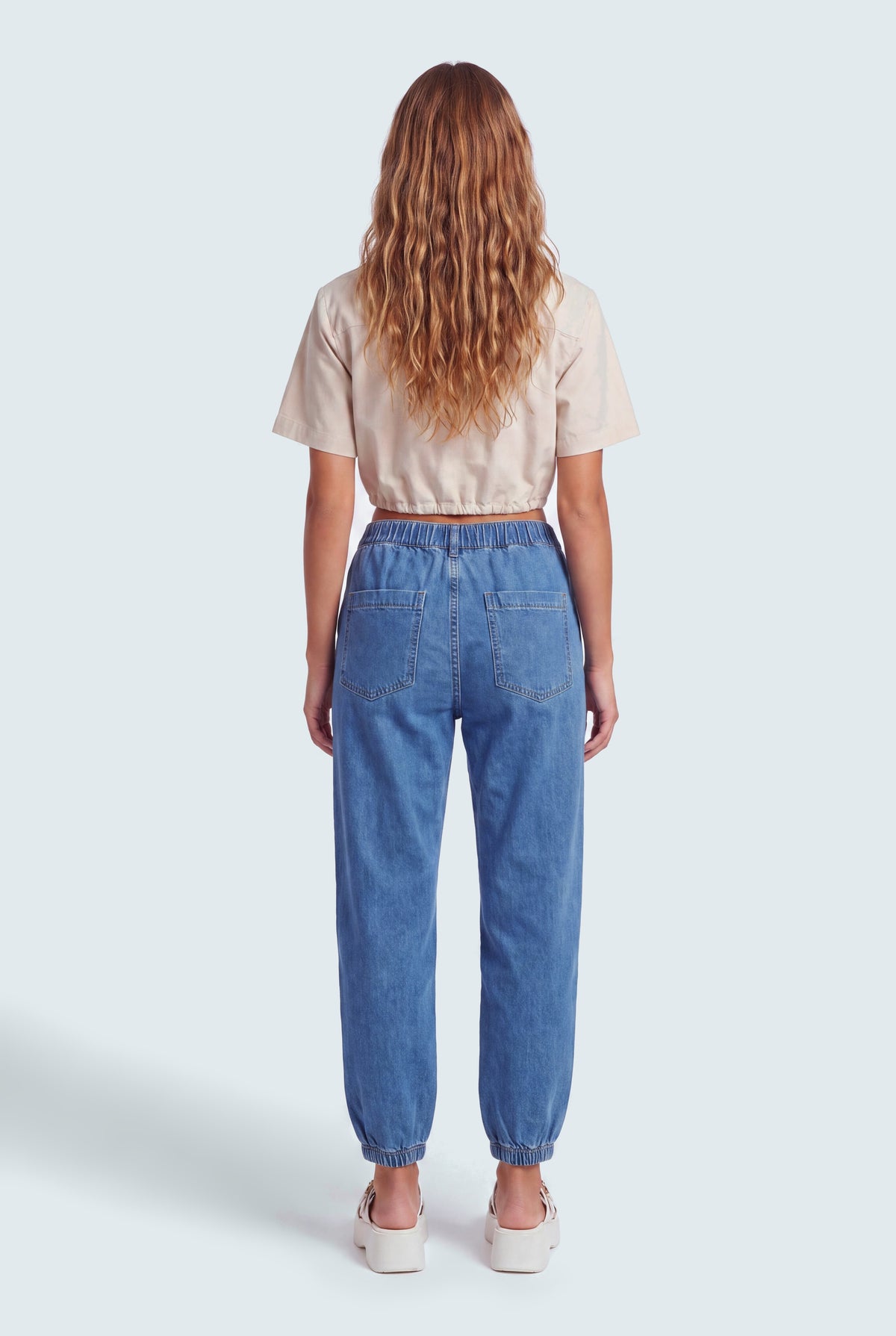 Blue Mid Wash Jog Fit Denim Jeans - Hustle N Holla