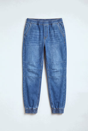 Blue Mid Wash Jog Fit Denim Jeans - Hustle N Holla