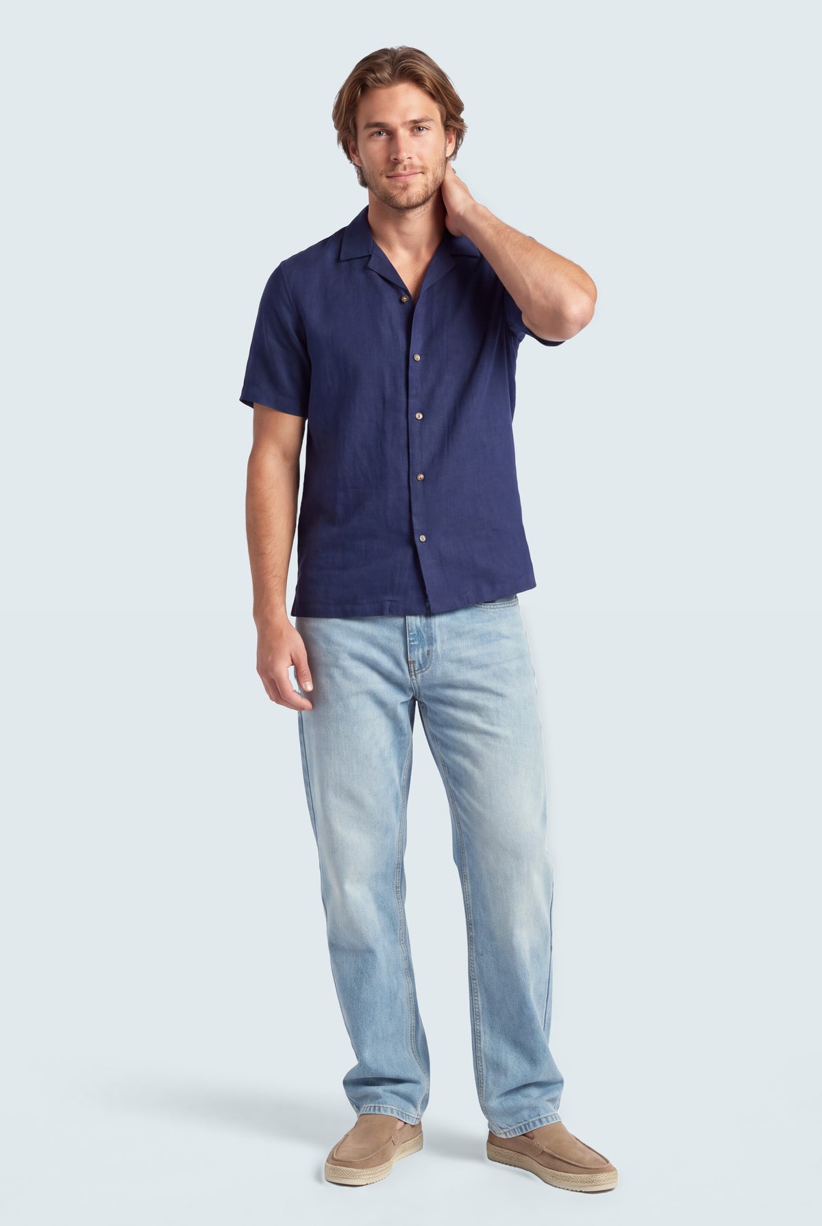 Blue Mid Washed Straight Fit Denim Jeans - Hustle N Holla