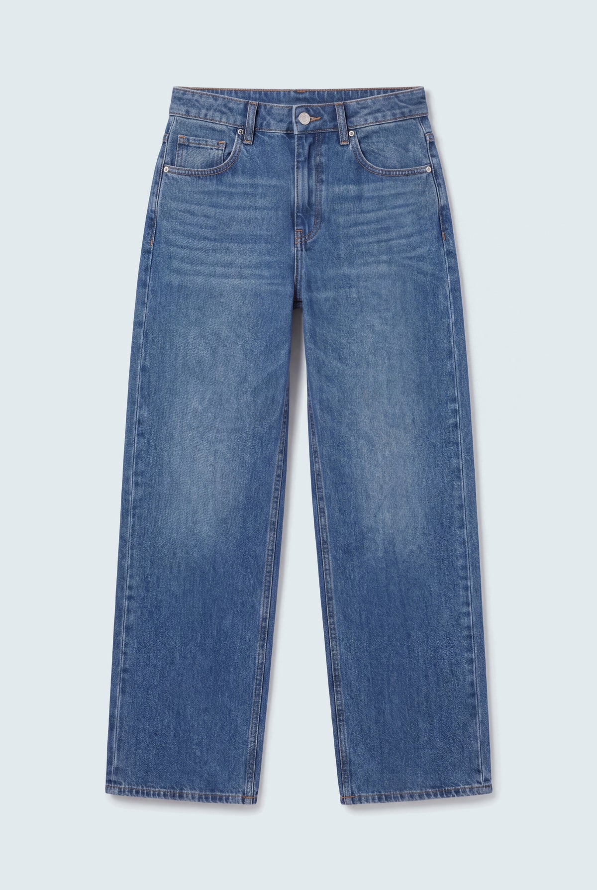 Blue Relaxed Fit Mid Wash Denim Jeans - Hustle N Holla