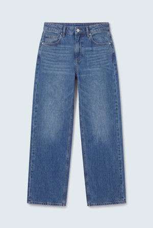 Blue Relaxed Fit Mid Wash Denim Jeans - Hustle N Holla