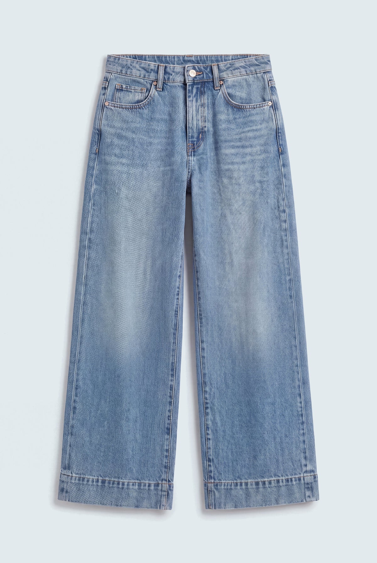 Blue Relaxed Fit Vintage Wash Denim Jeans - Hustle N Holla