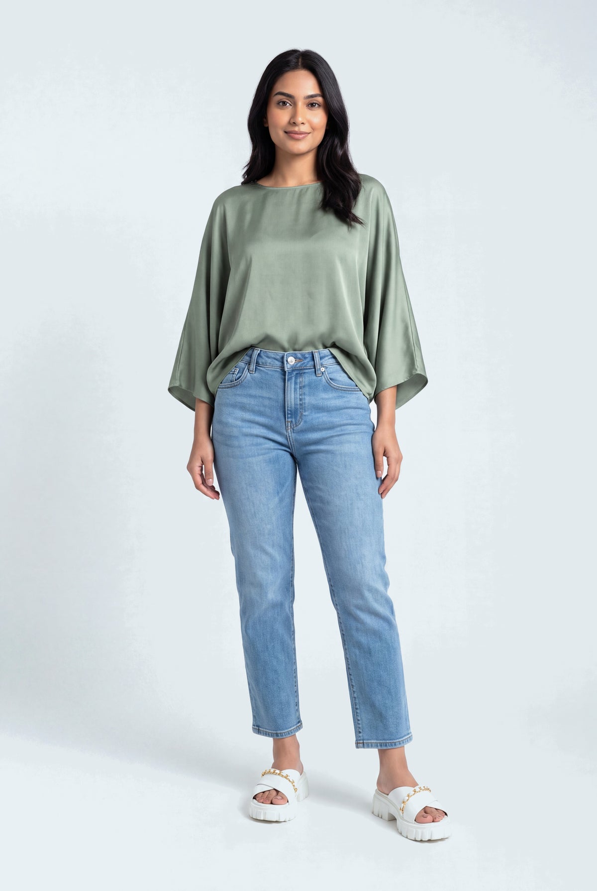Blue Straight Fit Jeans - Hustle N Holla