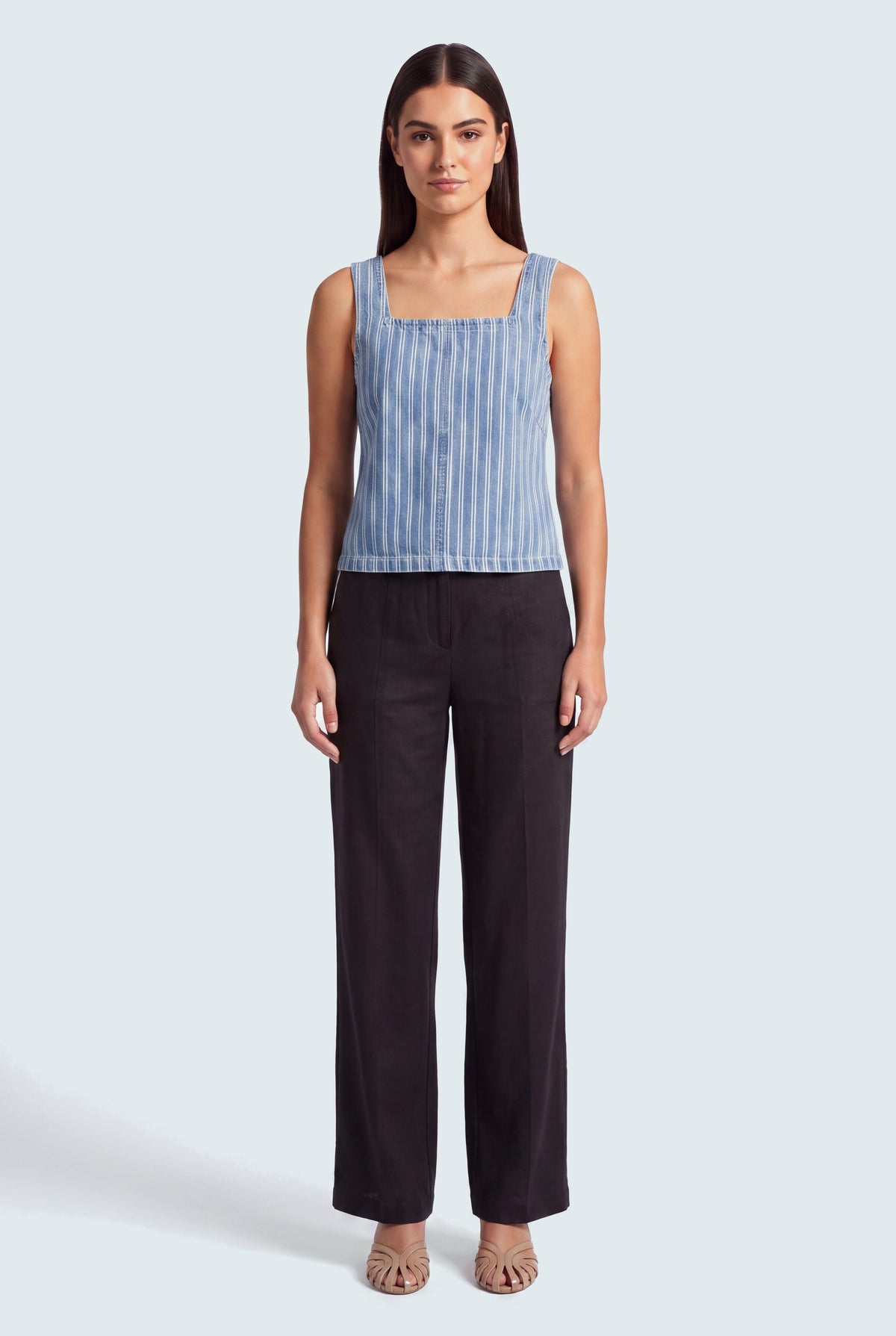 Blue Striped Slim Fit Top - Hustle N Holla