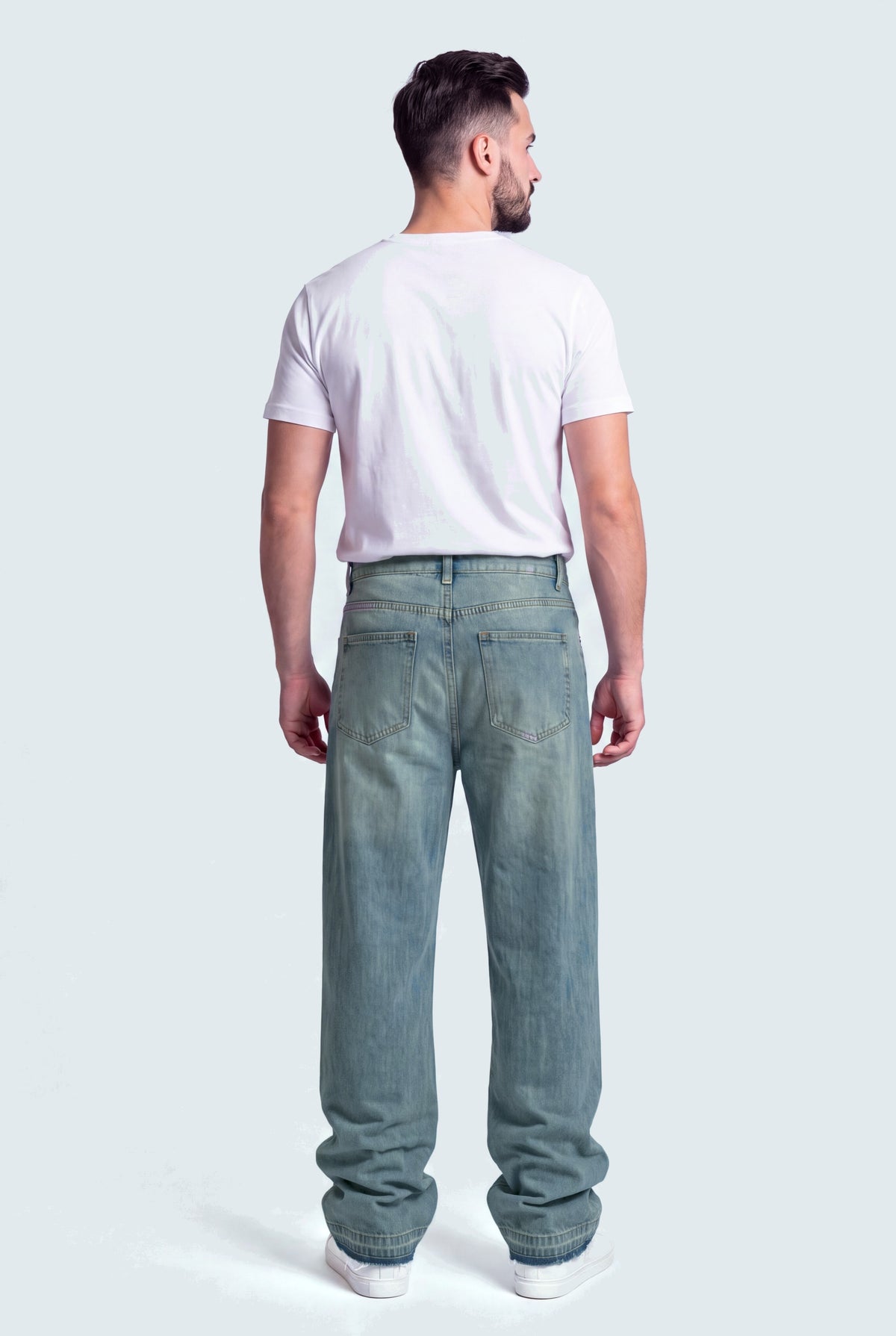 Blue Vintage Wash Flared Denim Jeans - Hustle N Holla