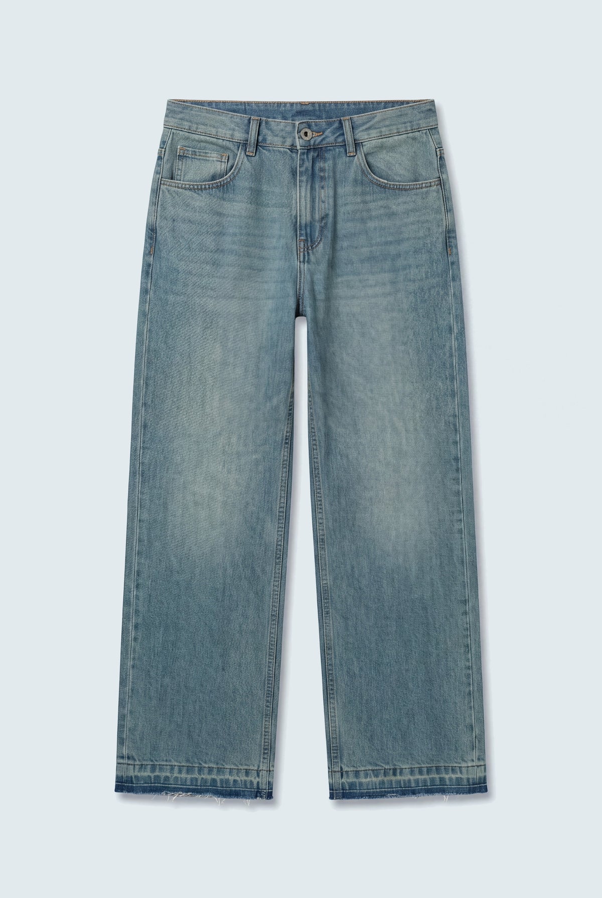 Blue Vintage Wash Flared Denim Jeans - Hustle N Holla