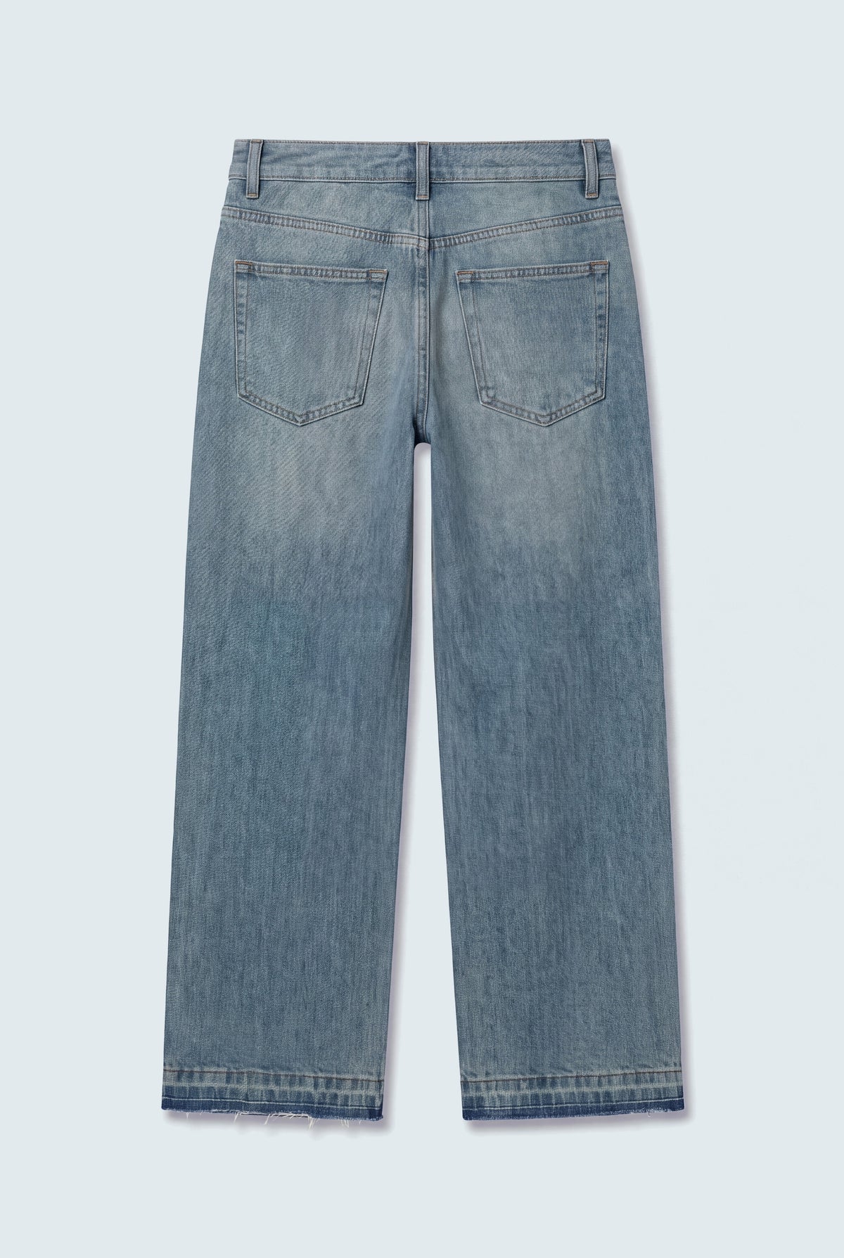 Blue Vintage Wash Flared Denim Jeans - Hustle N Holla