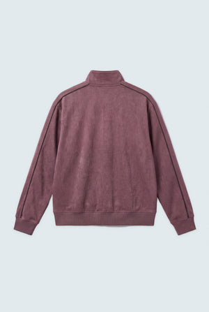 Brown Textured Regular Fit Mock Neck Zipper - Hustle N Holla