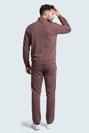 Brown Textured Straight Fit Sweatpants - Hustle N Holla