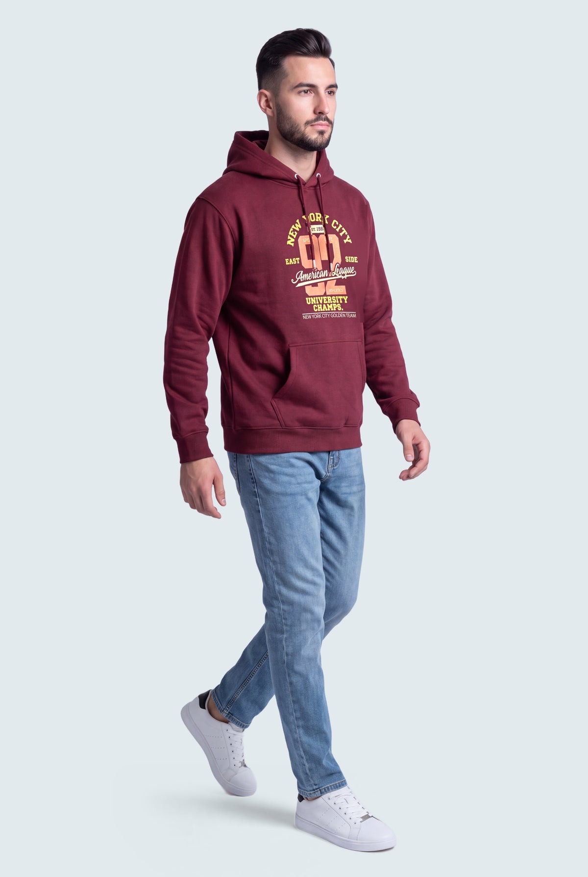 Burgundy Oversized Graphic Pull Over Hoodie - Hustle N Holla