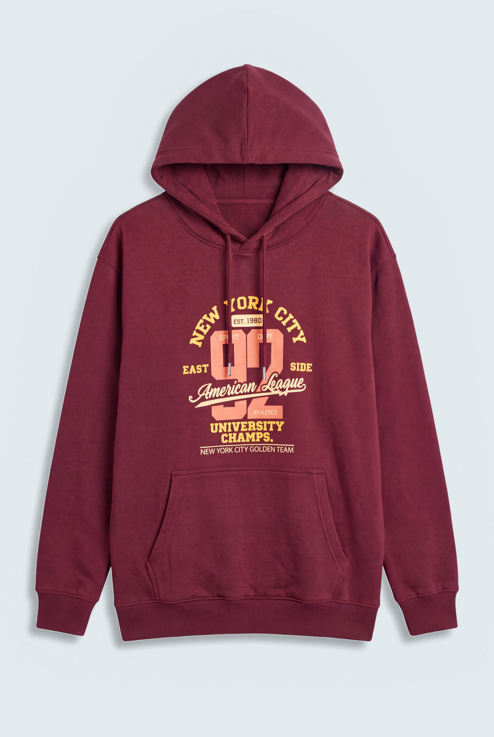Burgundy Oversized Graphic Pull Over Hoodie - Hustle N Holla