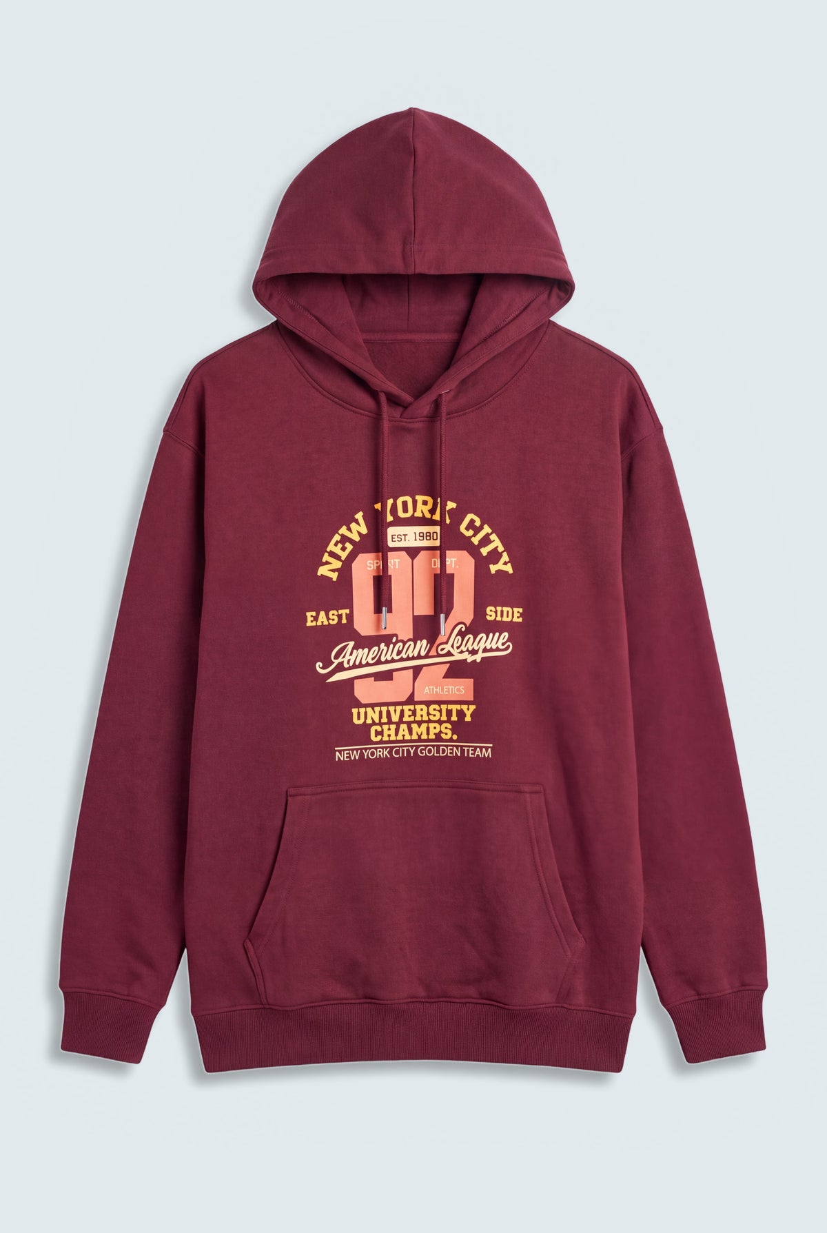 Burgundy Oversized Graphic Pull Over Hoodie - Hustle N Holla