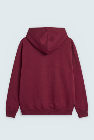 Burgundy Oversized Graphic Pull Over Hoodie - Hustle N Holla