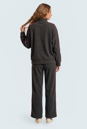 Charcoal High Neck Oversize Cropped Sweatshirt - Hustle N Holla