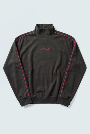 Charcoal High Neck Oversize Cropped Sweatshirt - Hustle N Holla