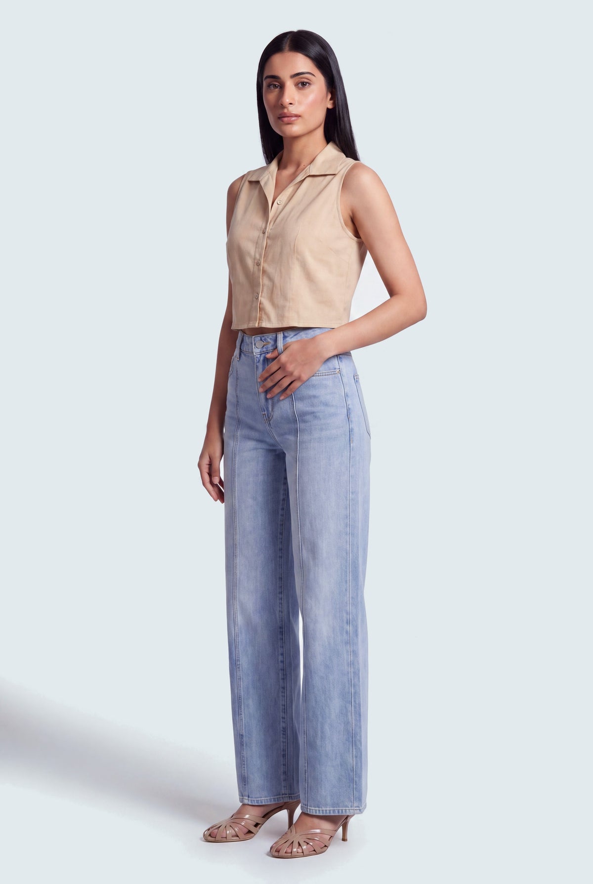 Cotton Crop Beige Shirt - Hustle N Holla