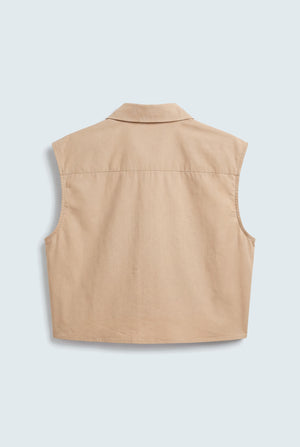 Cotton Crop Beige Shirt - Hustle N Holla