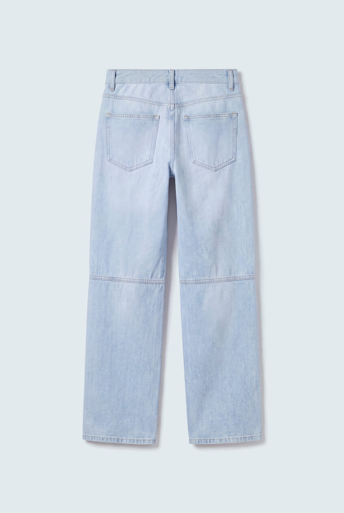 Cut & Sew Light Blue Mid Rise Wide Leg Jeans - Hustle N Holla