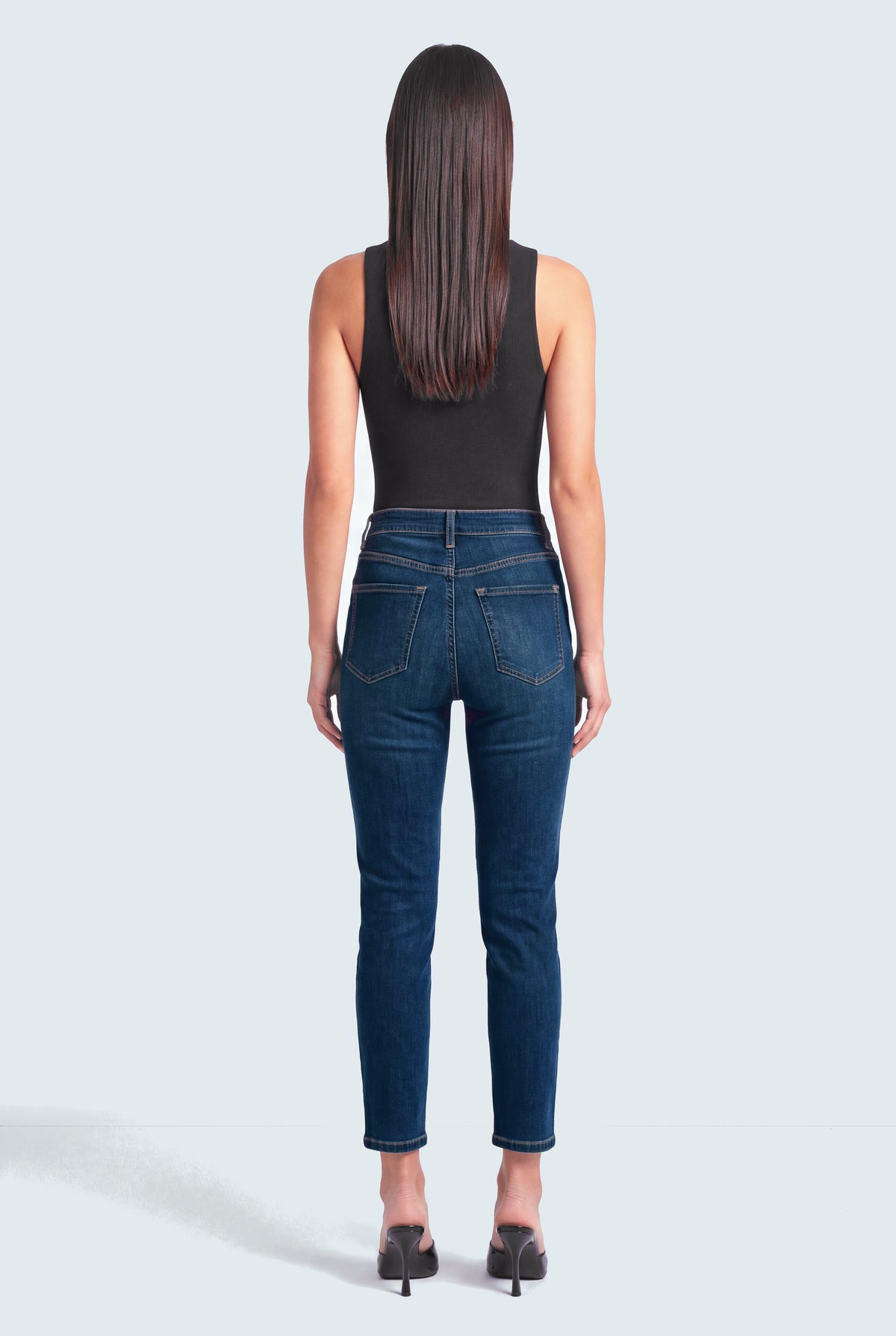Dark Blue High Rise Slim Fit Jeans - Hustle N Holla