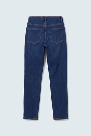 Dark Blue High Rise Slim Fit Jeans - Hustle N Holla