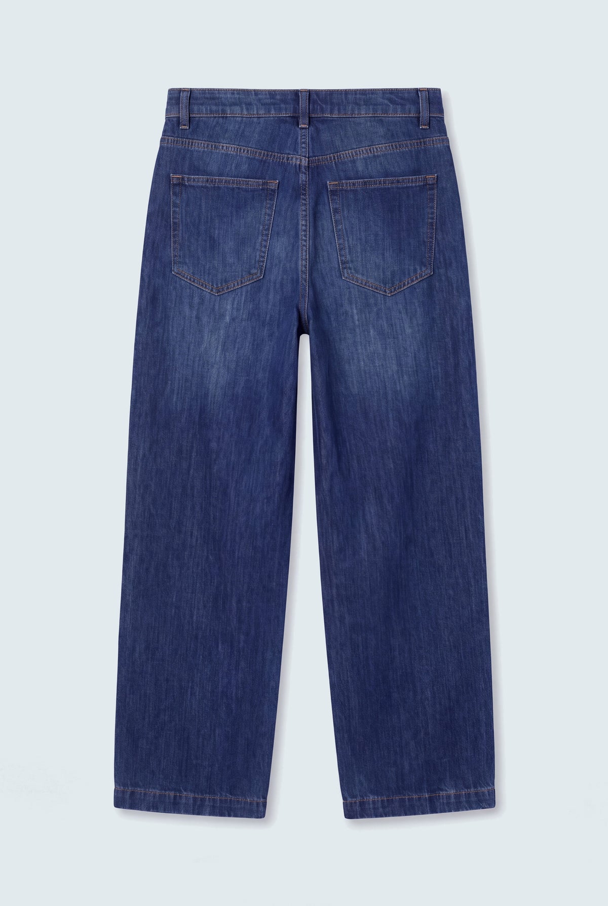 Dark Blue Pleated Wide Leg Denim Jeans - Hustle N Holla