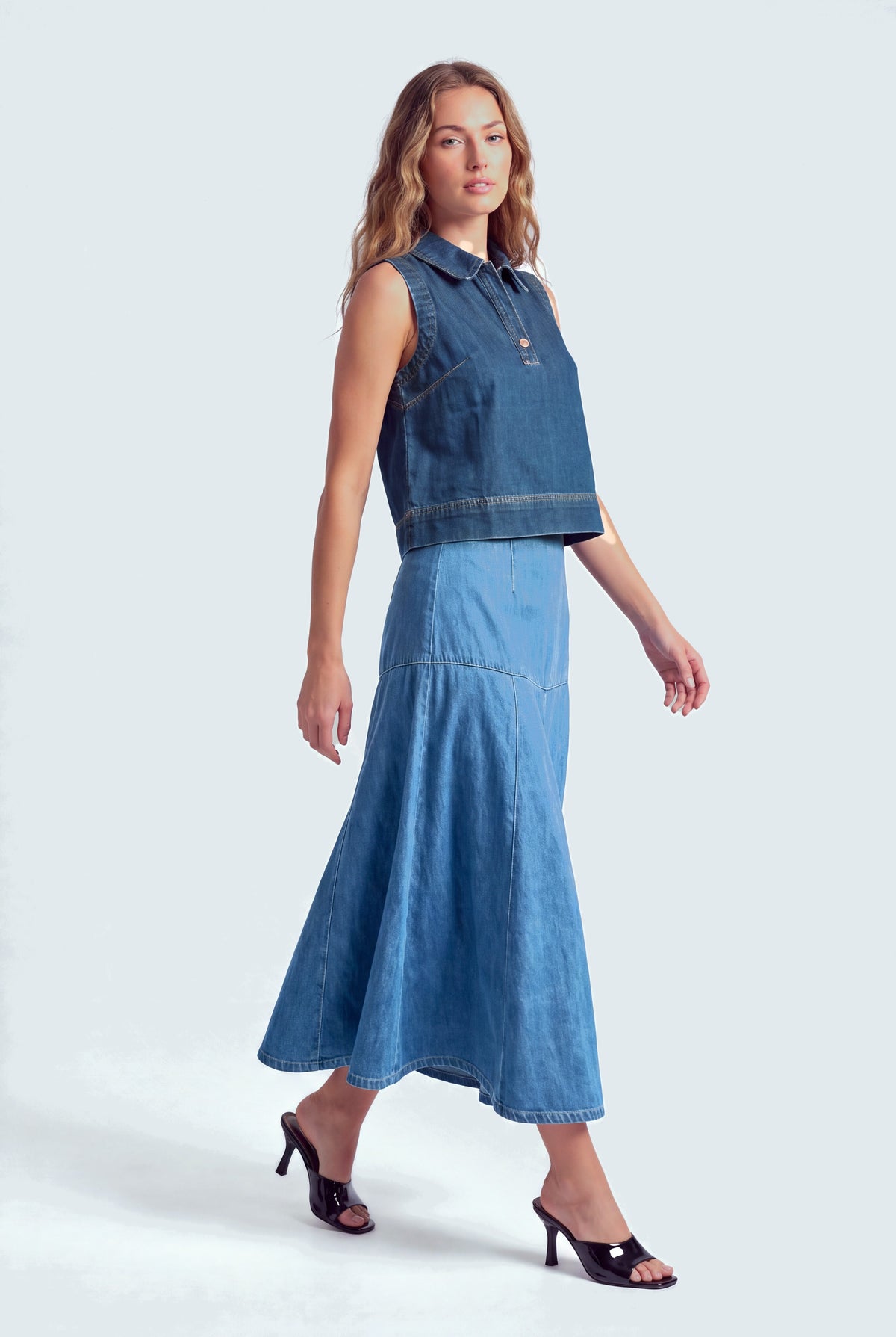 Dark Blue Relaxed Fit Denim Shirt - Hustle N Holla