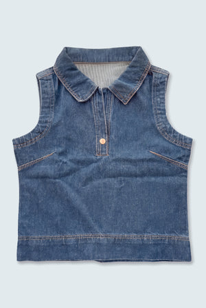Dark Blue Relaxed Fit Denim Shirt - Hustle N Holla