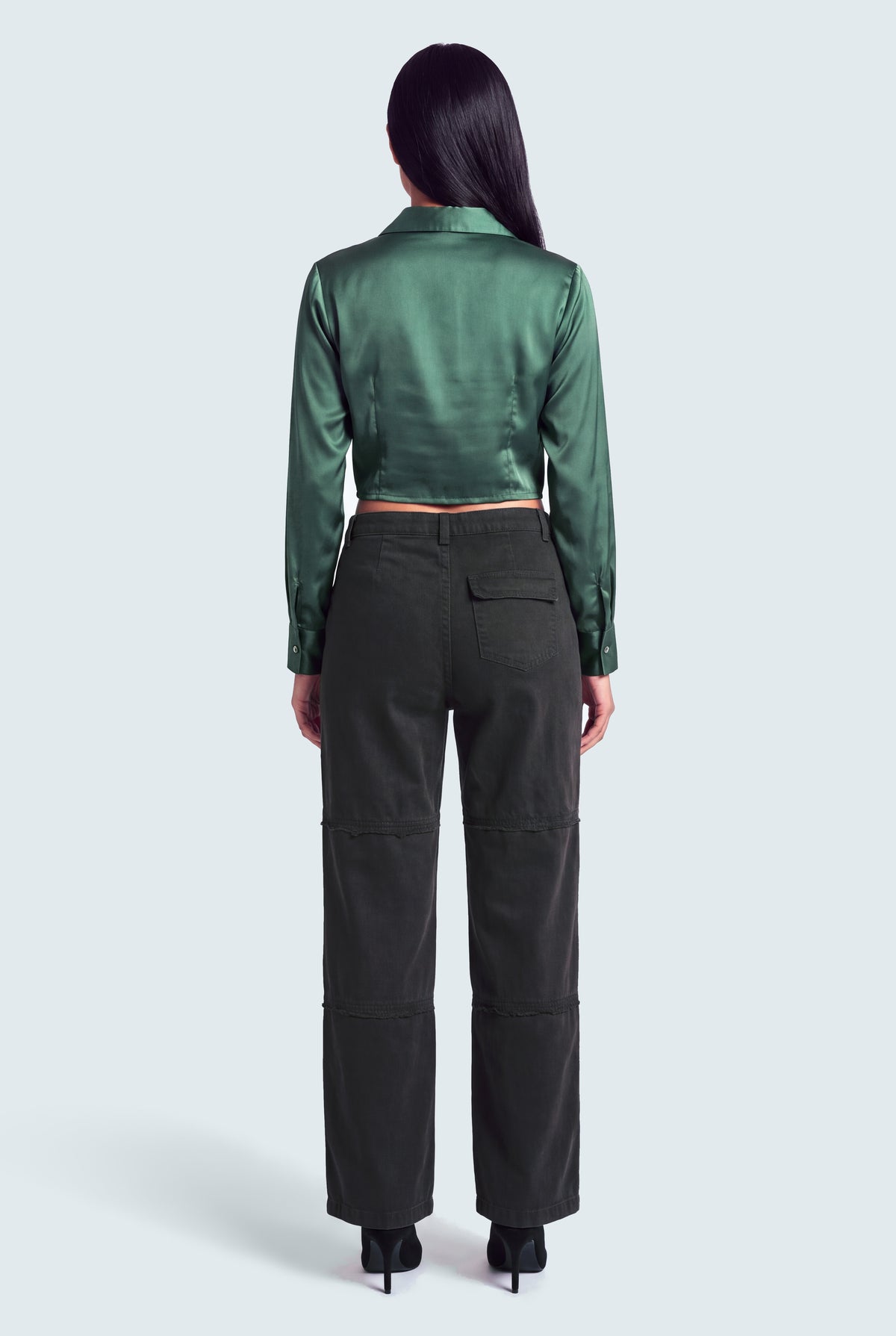 Draw Cord Waist Wide Leg Cargo Jeans - Hustle N Holla