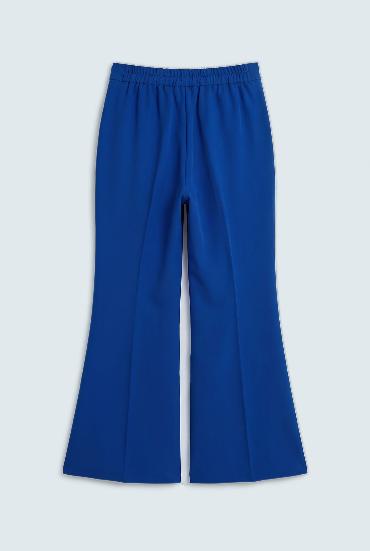 Electric Blue Flared Fit Tailored Trousers - Back Flat Lay - Hustle N Holla