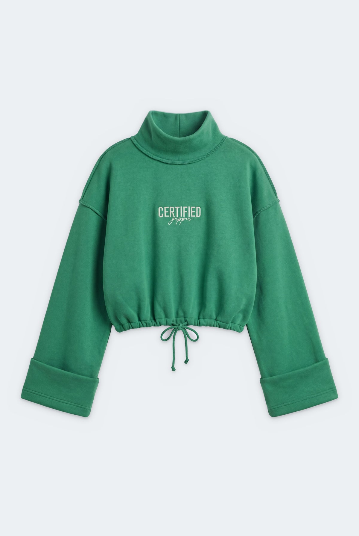 Emerald Green Oversized Crop Sweatshirt - Hustle N Holla