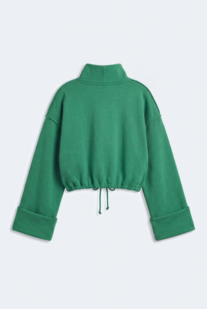 Emerald Green Oversized Crop Sweatshirt - Hustle N Holla