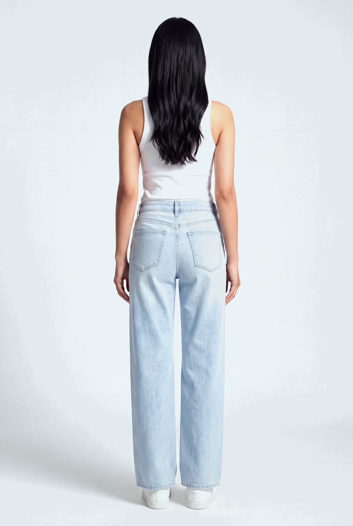 Front Seam Wide Leg Light Wash Jeans - Hustle N Holla