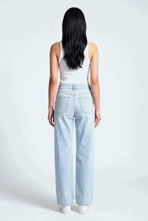 Front Seam Wide Leg Light Wash Jeans - Hustle N Holla
