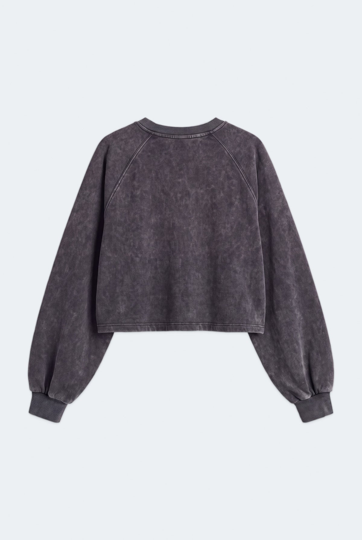 Grey Acid Washed Oversized Fit Crop Sweatshirt - Hustle N Holla