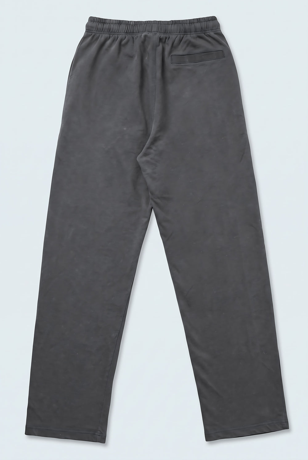 Grey Acid Washed Straight Fit Trousers - Back Flat Lay - Hustle N Holla