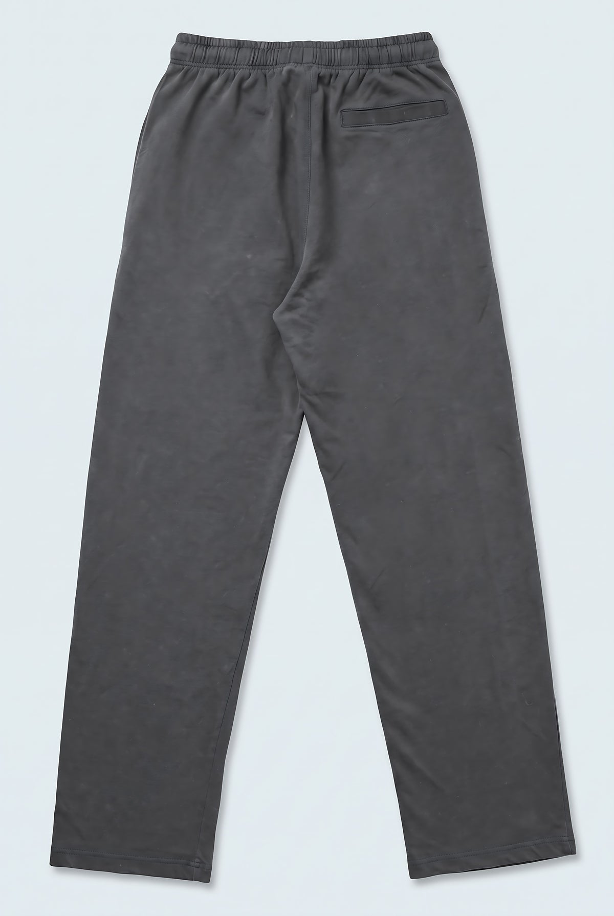 Grey Acid Washed Straight Fit Trousers - Back Flat Lay - Hustle N Holla