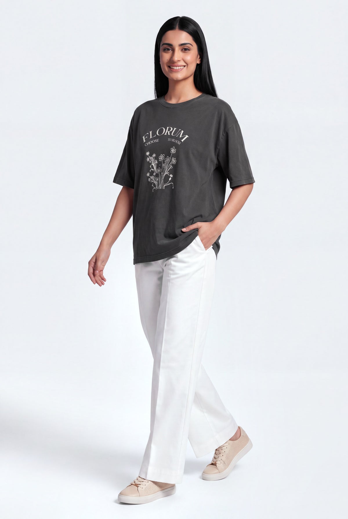 Grey Oversized T-Shirt - Hustle N Holla