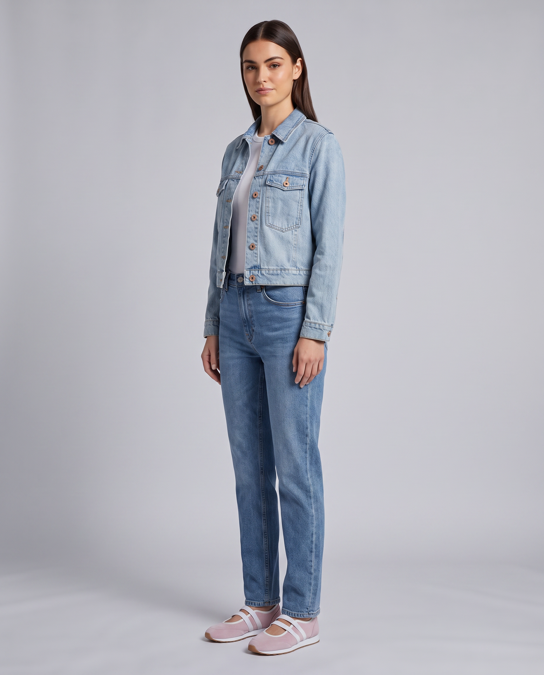 Blue Light Vintage Wash Crop Denim Jacket - Hustle N Holla