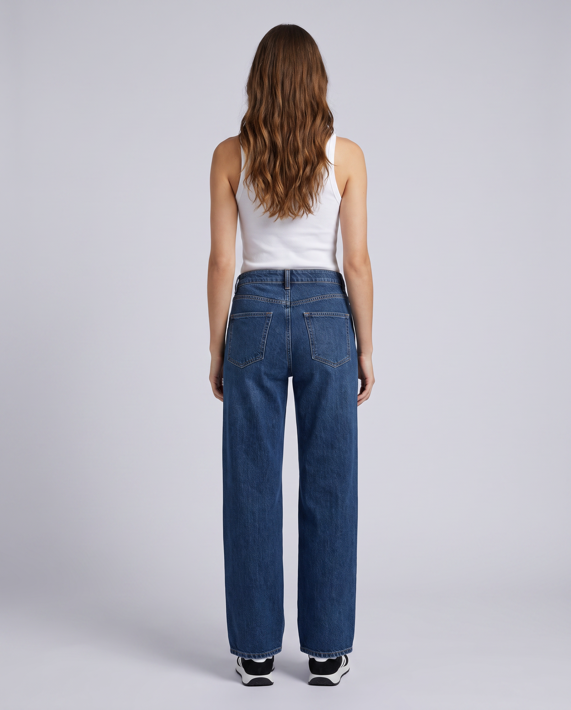 Front Seam Wide Leg Dark Blue Jeans - Hustle N Holla