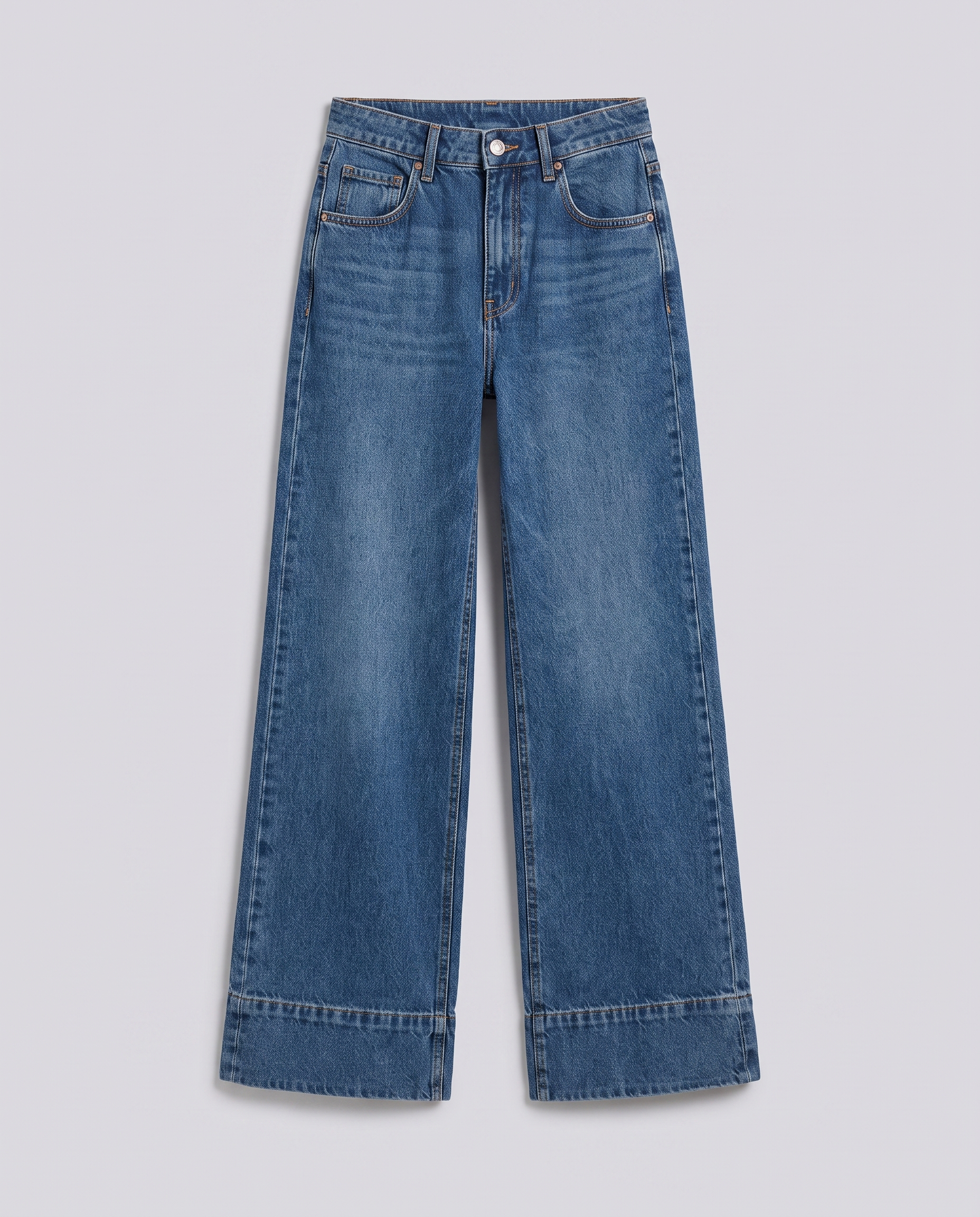Blue Relaxed Fit Mid Wash Denim Jeans - Hustle N Holla