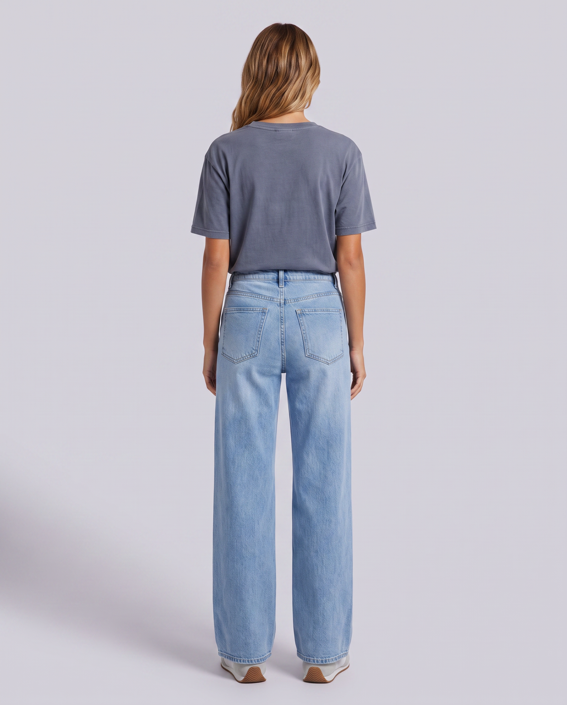 Front Seam Wide Leg Light Wash Jeans - Hustle N Holla