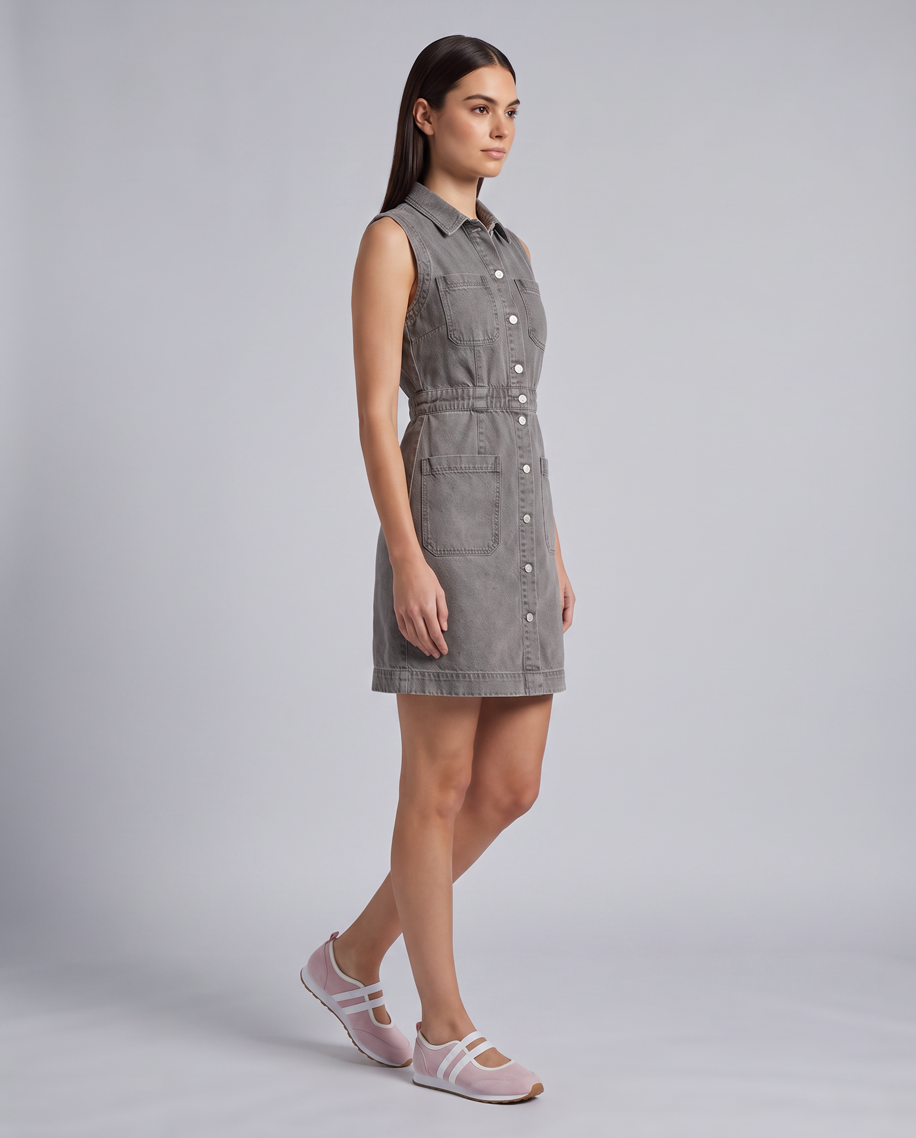 Grey Sleeveless Mini Dress - Hustle N Holla