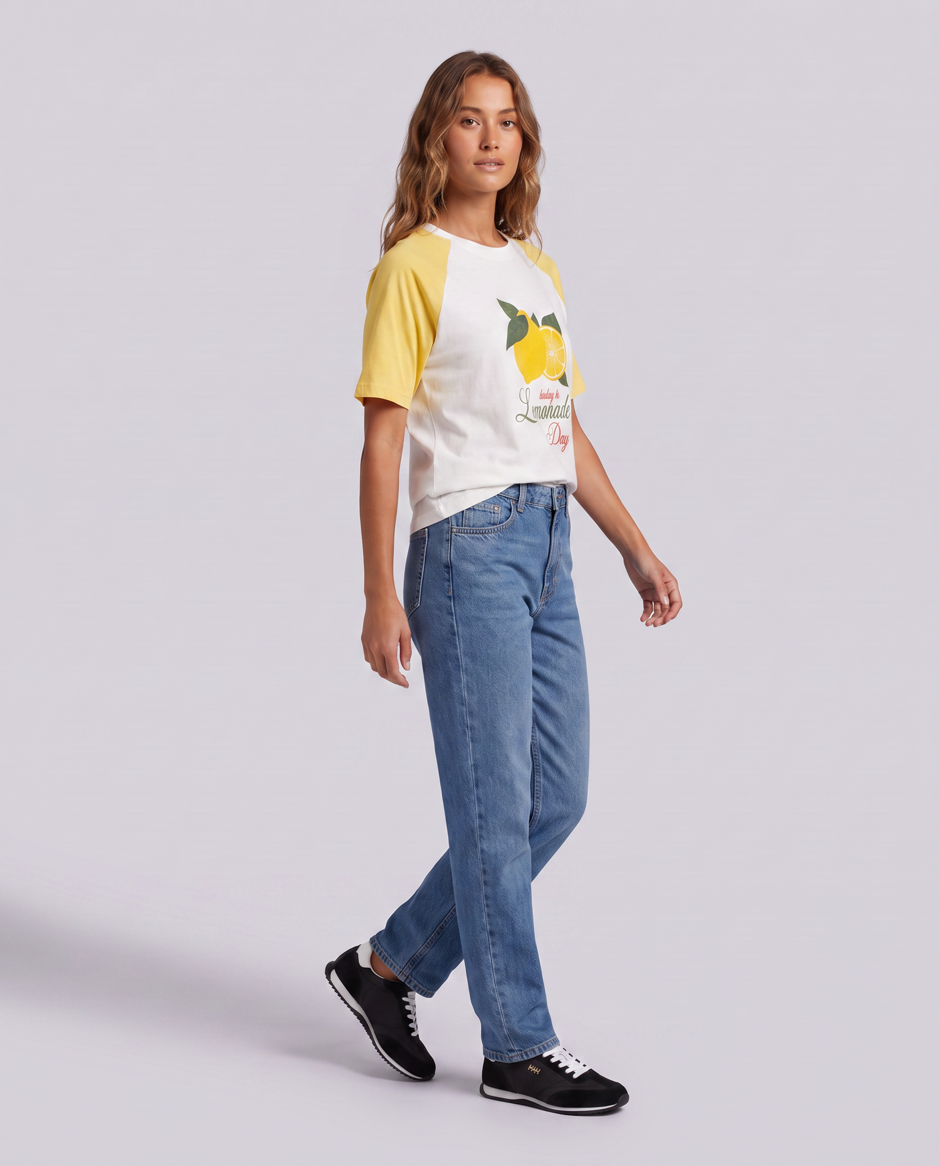 White & Yellow Raglan Graphic T-Shirt - Hustle N Holla