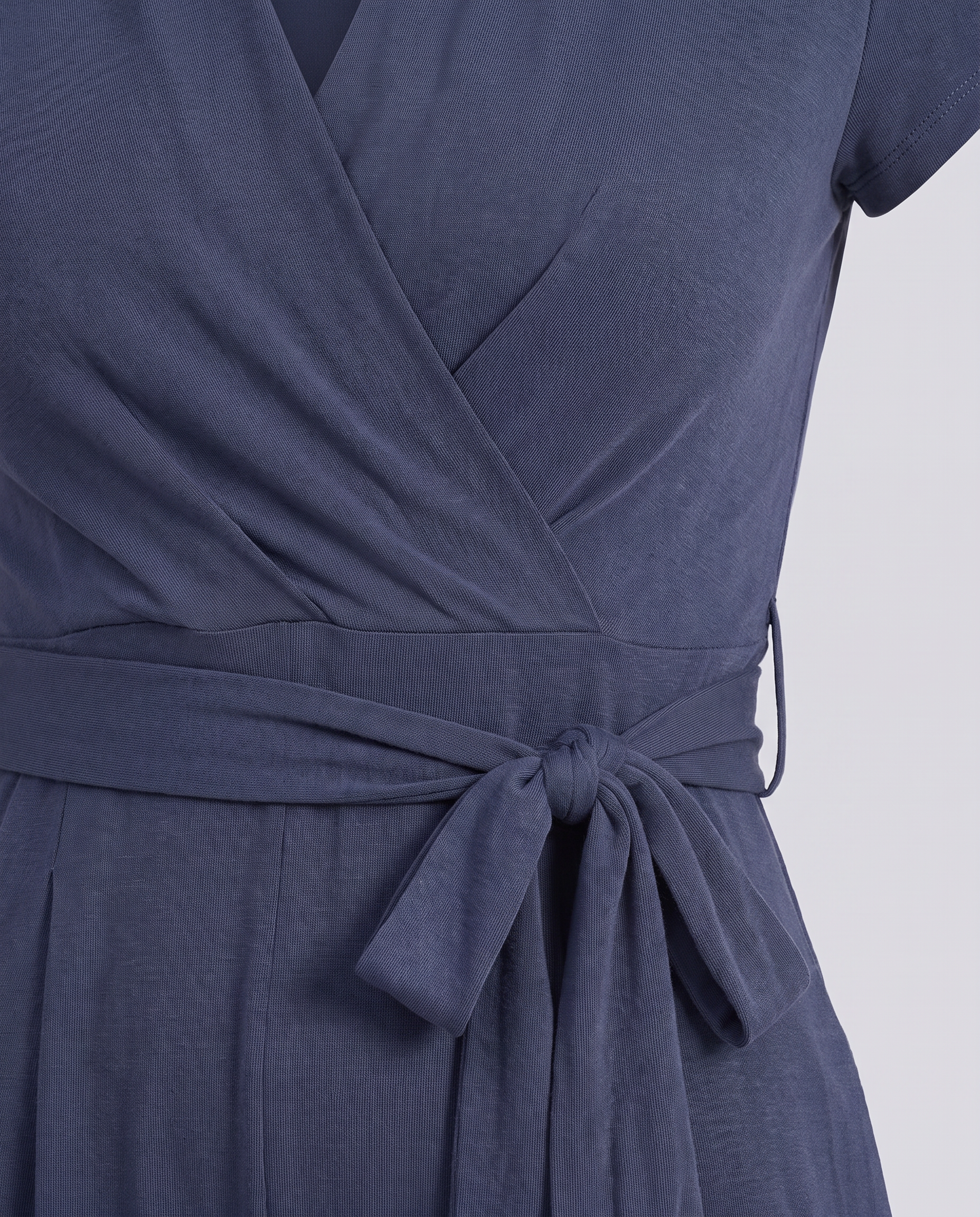 Prussian Blue Signature Soft Wrap Over Jumpsuit - Hustle N Holla