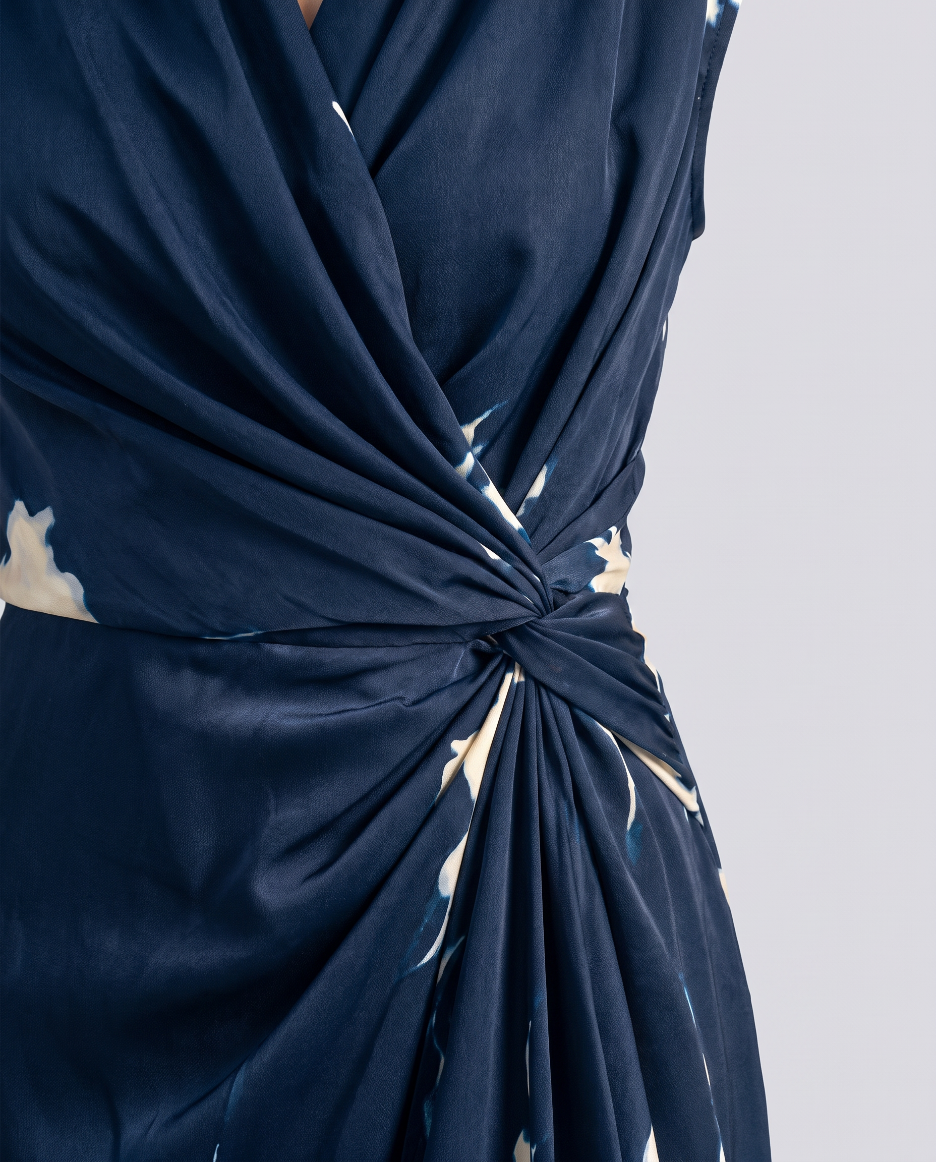 Navy Draped Maxi Evening Dress - Hustle N Holla