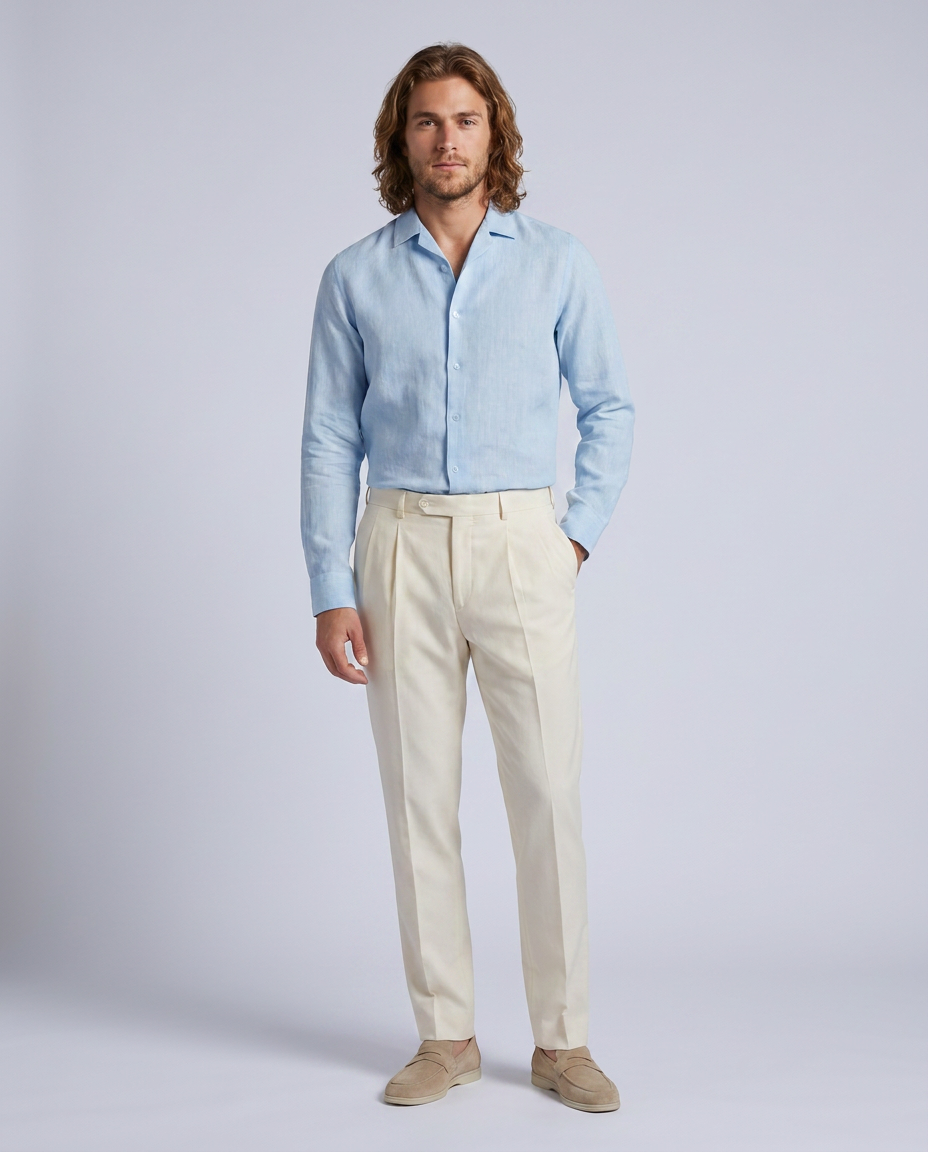 Blue Long Sleeves Loose Fit Shirt - Hustle N Holla
